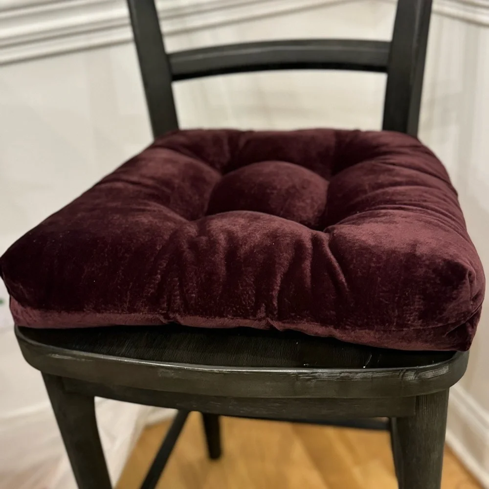 Vintage Indoor Reversible Velvet Chair Pad / Cushion